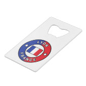 Lyon Frankrijk Creditkaart Flessenopener (Voorkant Gekanteld)