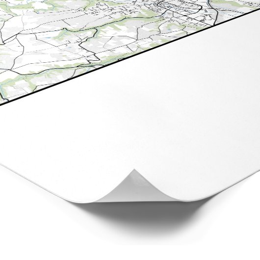 Lyon, Frankrijk kaart Poster (Hoek)