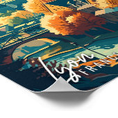 Lyon Frankrijk Kunst vintage reisillustratie Poster (Hoek)