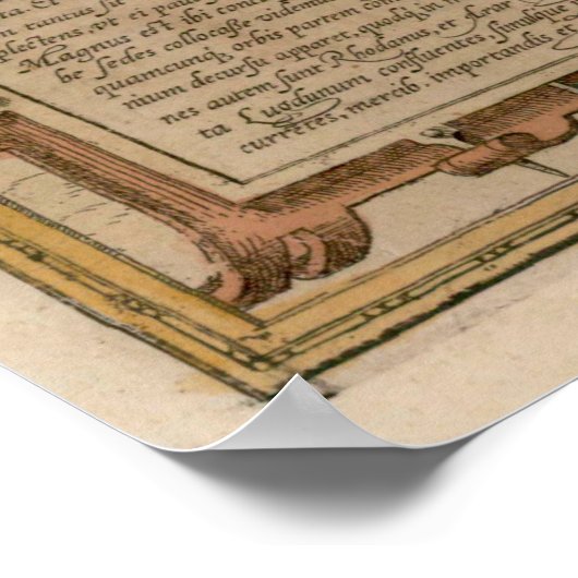  Lyon Frankrijk Map (1572) Poster (Hoek)