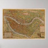  Lyon Frankrijk Map (1572) Poster (Voorkant)