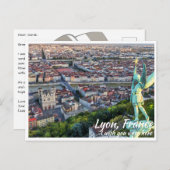 Lyon Frankrijk met Angel Briefkaart (Voorkant / Achterkant)