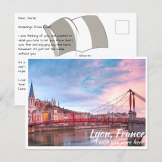 Lyon Frankrijk met Bridge Briefkaart