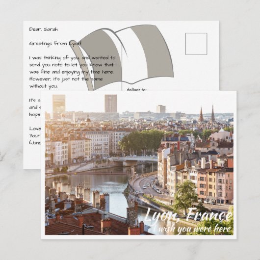 Lyon Frankrijk met Briefkaart (Voorkant / Achterkant)
