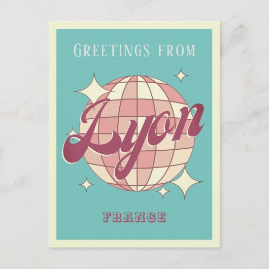 Lyon Frankrijk Retro  Partij Briefkaart (Voorkant)