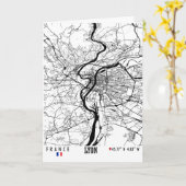 Lyon, Frankrijk Road Map Art - Earth Tones Kaart (Gele Bloem)