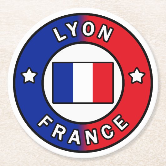 Lyon Frankrijk Ronde Kartonnen Onderzetter (Voorkant)