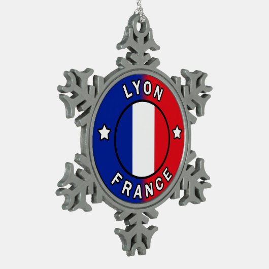 Lyon Frankrijk Tin Sneeuwvlok Ornament (Links)