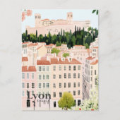 Lyon Frankrijk Waterverf Schilderij Reizen Briefkaart (Voorkant)