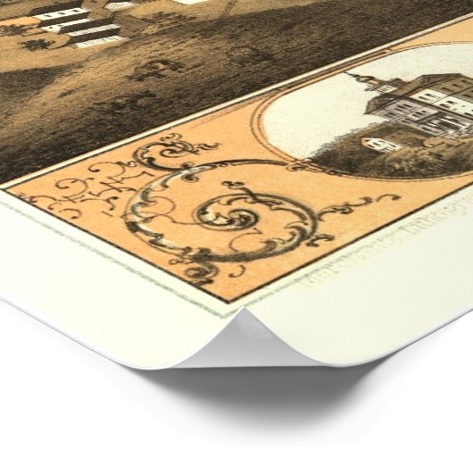 Lyon, IA Panorama Map - 1868 Poster (Hoek)