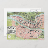 Lyon Monumental Map Garnier Freres Paris 1894 Briefkaart (Voorkant / Achterkant)