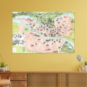 Lyon Monumental Map Garnier Freres Paris 1894 Canvas Afdruk (Insitu (Woonkamer))