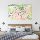 Lyon Monumental Map Garnier Freres Paris 1894 Canvas Afdruk (Insitu (Slaapkamer))