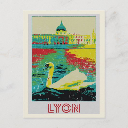 Lyon Rhône illustratie Frankrijk Briefkaart (Voorkant)