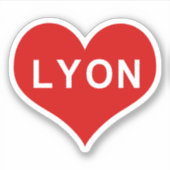 LYON Rode Hart Vinyl Sticker (Voorkant)