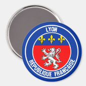 Lyon Round Emblem Magneet (Voorkant / Achterkant)