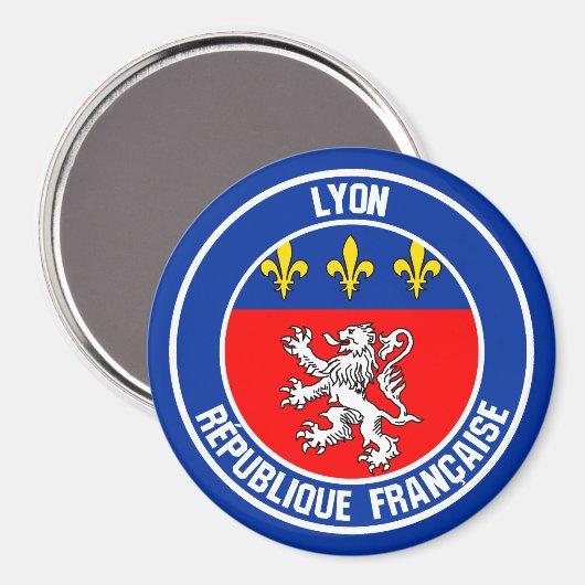 Lyon Round Emblem Magneet (Voorkant / Achterkant)