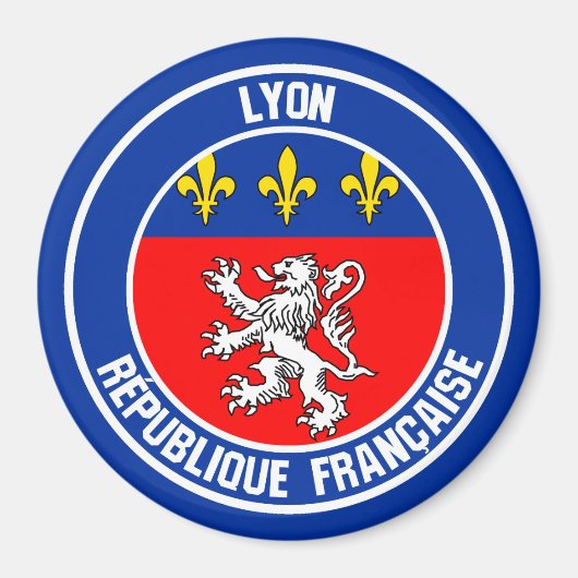 Lyon Round Emblem Magneet (Voorkant)