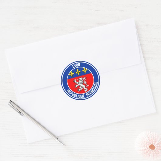 Lyon Round Emblem Ronde Sticker (Envelop)