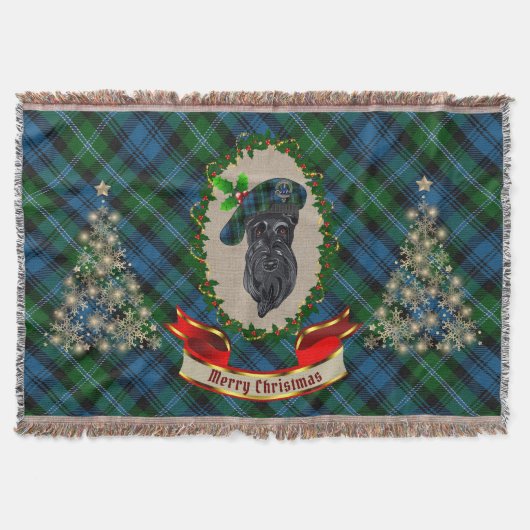 Lyon Scottie Dog kersttrow Blanket Deken (Voorkant)