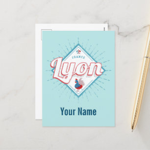 Lyon stad Frankrijk retro roster souvenir Feestdagenkaart