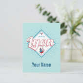 Lyon stad Frankrijk retro roster  souvenir Feestdagenkaart (Staand voorkant)