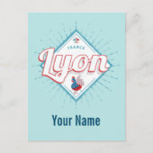 Lyon stad Frankrijk retro roster  souvenir Feestdagenkaart (Voorkant)