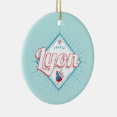 Lyon stad Frankrijk retro roster  souvenir Keramisch Ornament (Rechts)