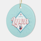 Lyon stad Frankrijk retro roster  souvenir Keramisch Ornament (Links)