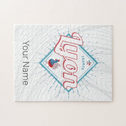 Lyon stad Frankrijk retro roster  souvenir Legpuzzel (Horizontaal)