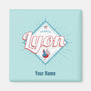 Lyon stad Frankrijk retro roster  souvenir Magneet