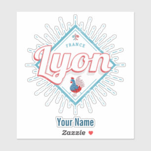 Lyon stad Frankrijk retro roster souvenir Sticker