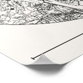 Lyon Stadsplattegrond Poster – Minimaal Houtskool (Hoek)