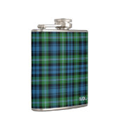 Lyon Tartan Monogram Groen en Blauw Speld Heupfles (Rechts)