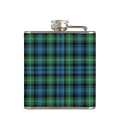 Lyon Tartan Monogram Groen en Blauw Speld Heupfles (Achterkant)
