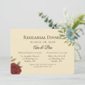 Lyons Blue & Dark Red Peony repetitie diner Kaart (Staand voorkant)