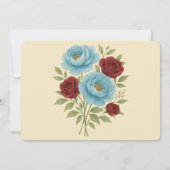 Lyons Blue & Dark Red Peony repetitie diner Kaart (Achterkant)