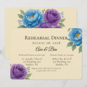 Lyons Blue & Fig Paarse pioen repetitie diner Kaart (Voorkant / Achterkant)