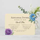 Lyons Blue & Fig Paarse pioen repetitie diner Kaart (Staand voorkant)