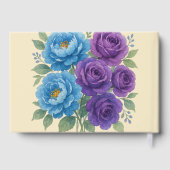 Lyons Blue Peony en Fig Paarse Roos bruiloft Gastenboek (Achterkant)