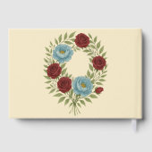 Lyons Blue Peony en Fig Paarse Roos bruiloft Gastenboek (Achterkant)