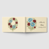 Lyons Blue Peony en Fig Paarse Roos bruiloft Gastenboek (Volledig)