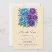 Lyons Blue Peony & Fig Paarse verlovingsfeest Kaart (Voorkant)