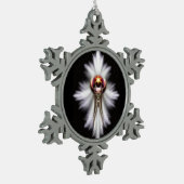 Lypidian II Fractal Art Pewter Snowflake Ornament (Links)