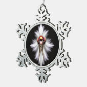 Lypidian II Fractal Art Pewter Snowflake Ornament (Rechts)