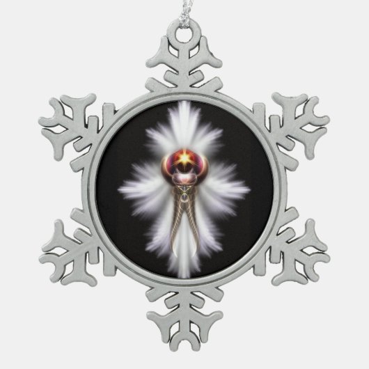 Lypidian II Fractal Art Pewter Snowflake Ornament (Voorkant)