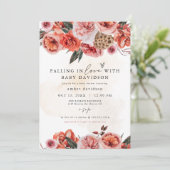 LYRA Boheemse Herfst Bloem Baby Shower Kaart (Staand voorkant)