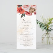 LYRA Bohemen Herfst Floral Dinner Menu Kaarten (Staand voorkant)