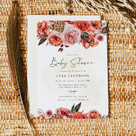 LYRA Bohemian Girl Herfst Floral Baby shower Kaart