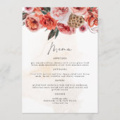 LYRA Boho Herfst Floral Dinner Menu Kaarten (Voorkant)